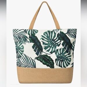 🆕 Beach Bag for Women, Large Beach Tote Bags with Zipper, Woven Straw Tote